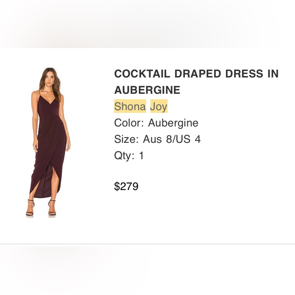 Shona joy eggplant midi dress